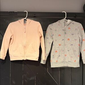 Kids' Rainbow Hoodie Set - Pink & Gray